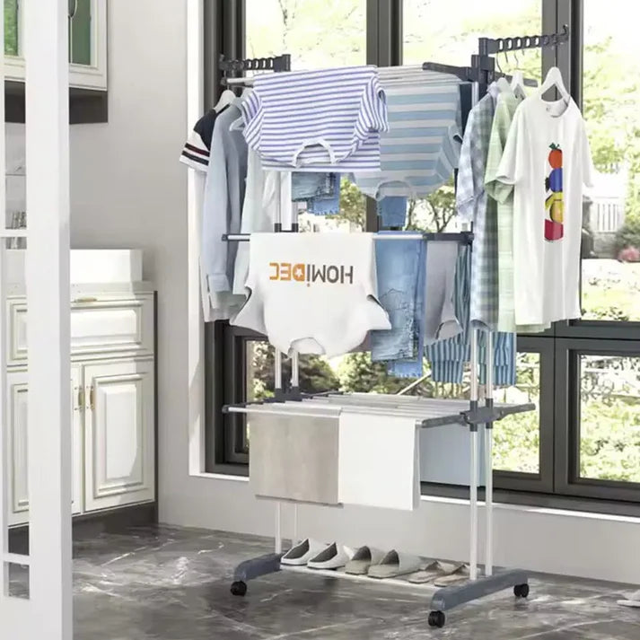Tendedero De Ropa Plegable Con Ruedas ➕ Envío Gratis