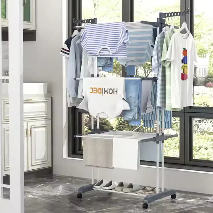 Tendedero De Ropa Plegable Con Ruedas ➕ Envío Gratis