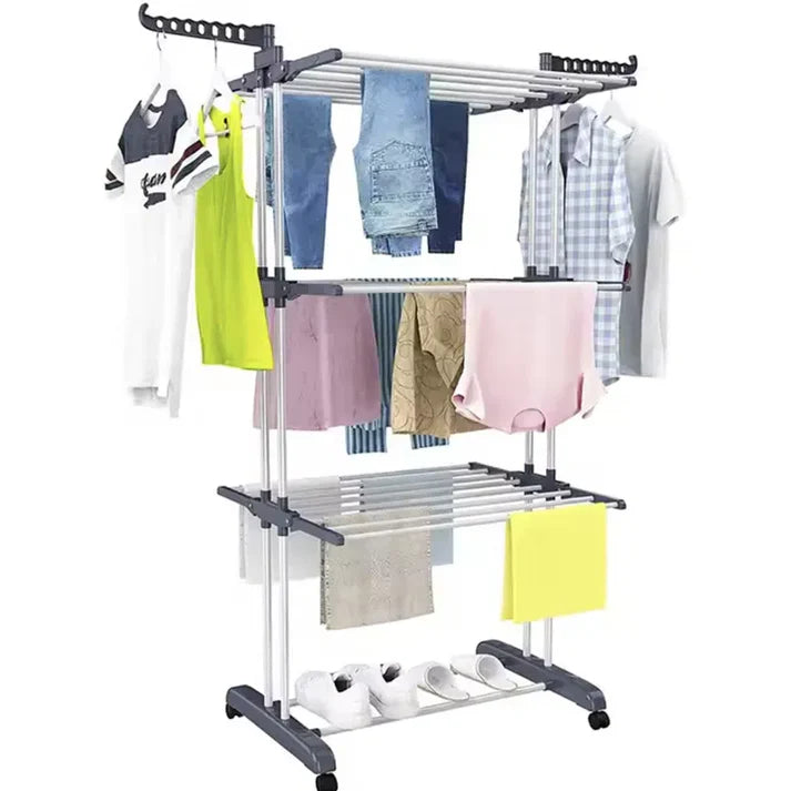 Tendedero De Ropa Plegable Con Ruedas ➕ Envío Gratis