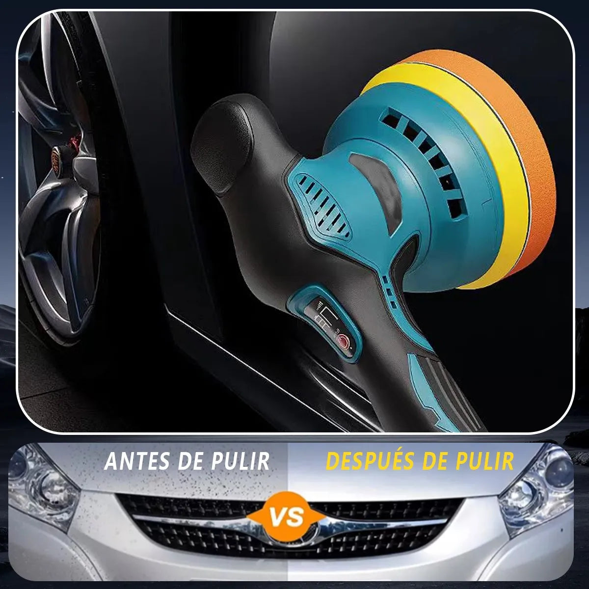 Pulidora Multiuso para Autos | 8 Velocidades, Doble Batería y Cargador