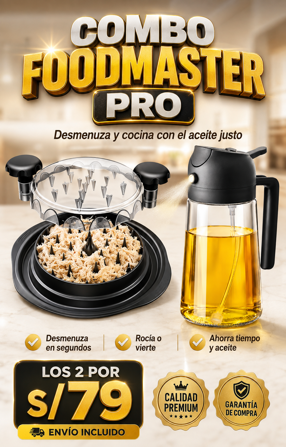 COMBO x2 DESMENUZADOR + SPRAY PREMIUM