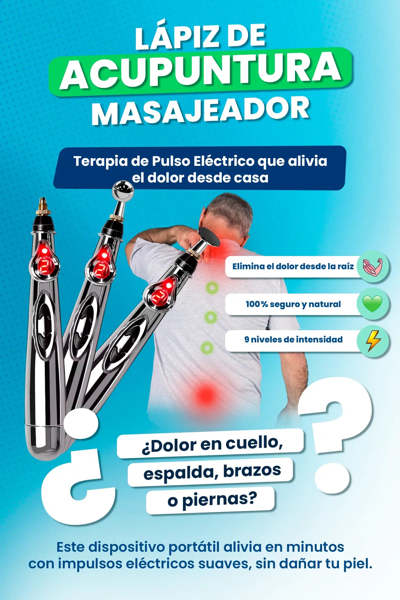 Lápiz Masajeador de Acupuntura – 🎁 GRATIS Parches para el dolor