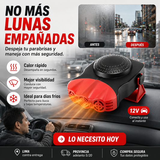Calefactor De Auto 2 En 1 Ventilador Y Calefactor 200w