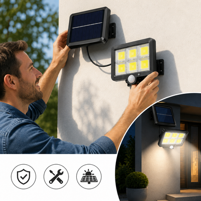 Lámpara Solar LED con Sensor para Exteriores