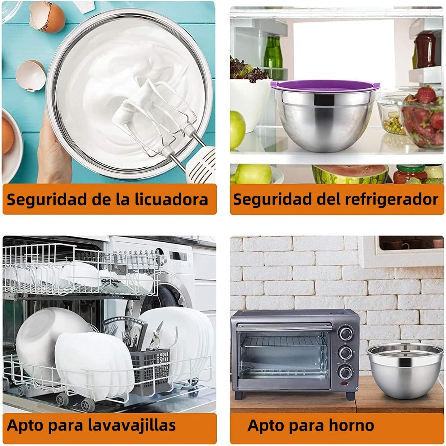 🥗 Set de 7 Bowls de Acero Inoxidable + Regalo 🎁