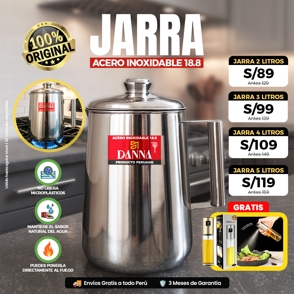 Agua más pura, sin olores ni químicos | Acero Inoxidable 18.8