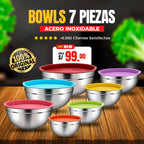 🥗 Set de 7 Bowls de Acero Inoxidable + Regalo 🎁