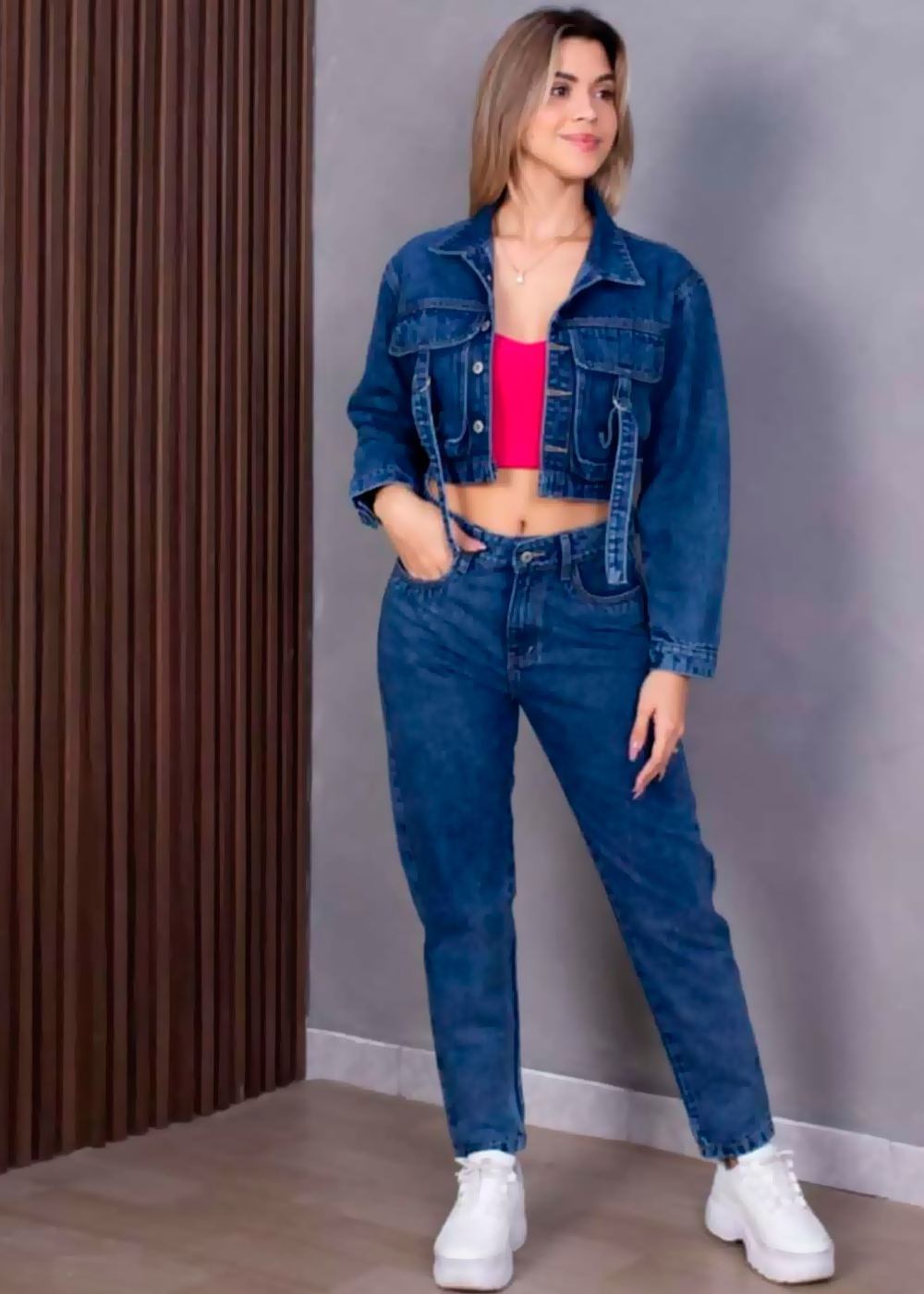 Conjunto Jeans Mujer Nova Cargo - Azul