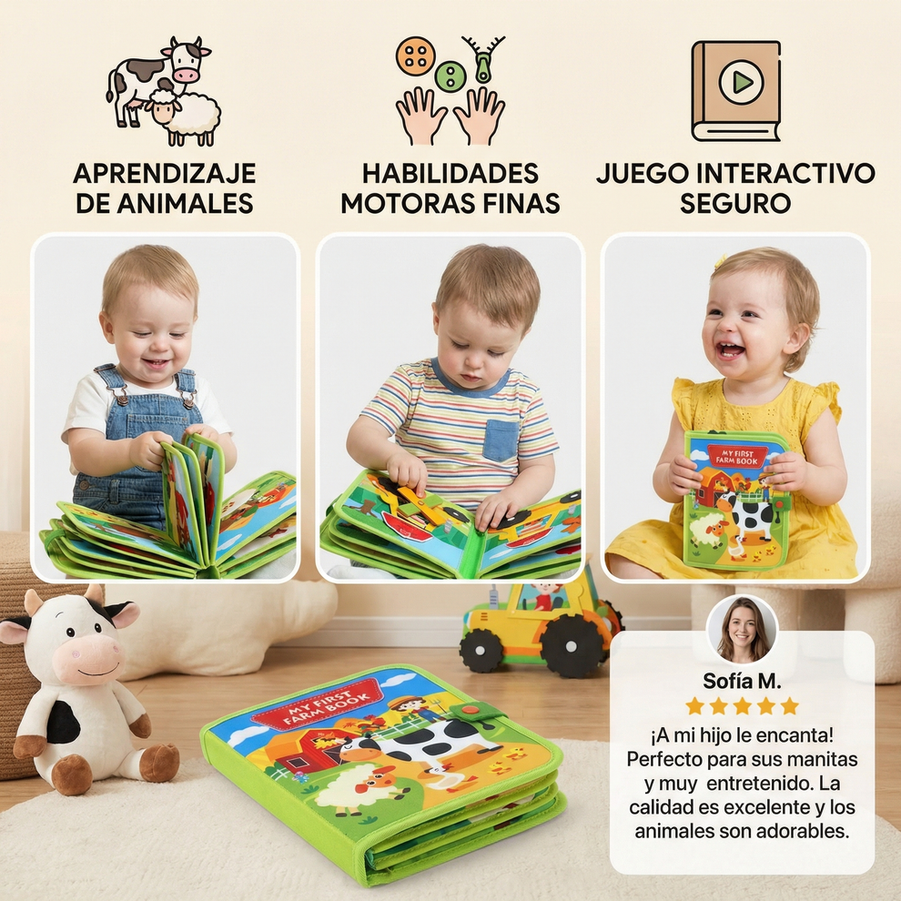Libro educativo la granja + Regalo 🎁
