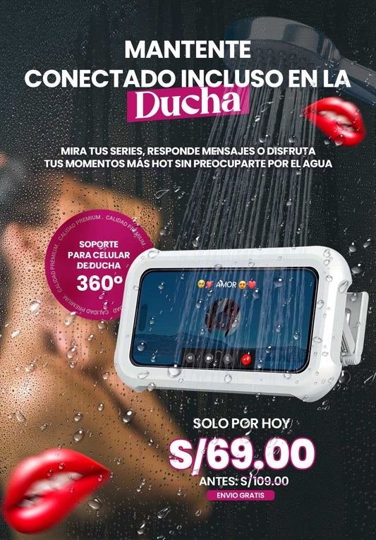 Soporte para teléfono impermeable para baño 360° - Tu mejor compañero en la ducha 🔥