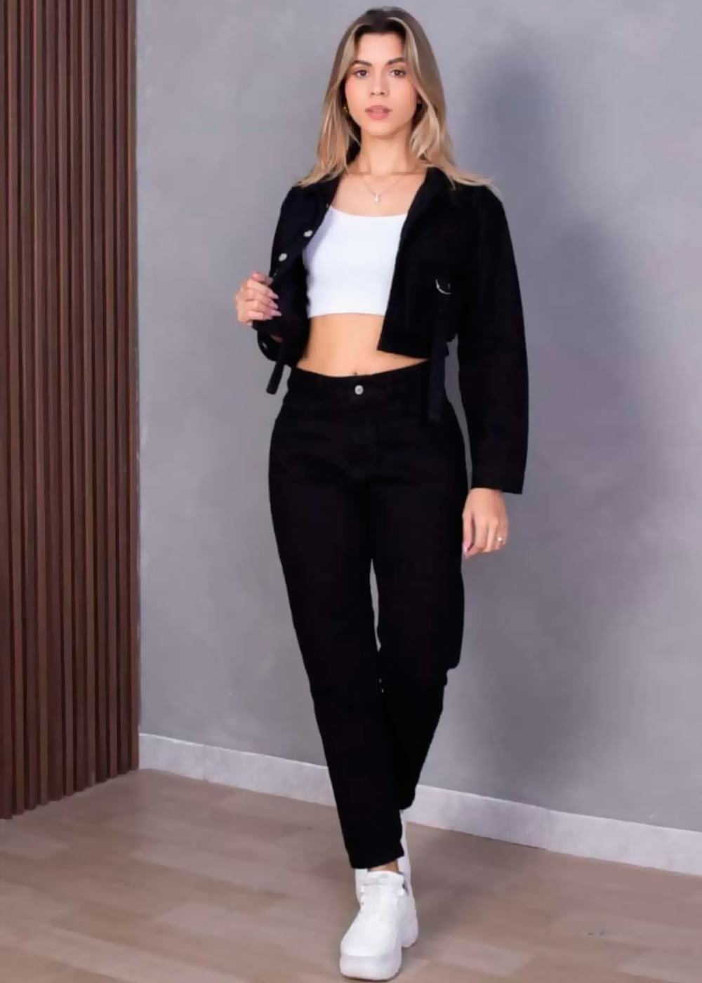 Conjunto Jeans Mujer Nova Cargo -Negro