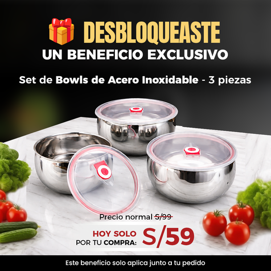 DESBLOQUEASTE UN DESCUENTO EXCLUSIVO - Set 3 Bowls