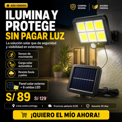 Lámpara Solar LED con Sensor para Exteriores