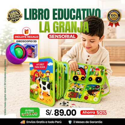 Libro educativo la granja + Regalo 🎁