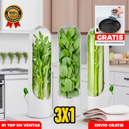 3x1 CONSERVADOR DE VEGETALES + REGALO 🎁